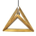 Lámpara colgante LED de madera maciza decorativa con diseño nórdico clásico para sala de estar, arte triangular